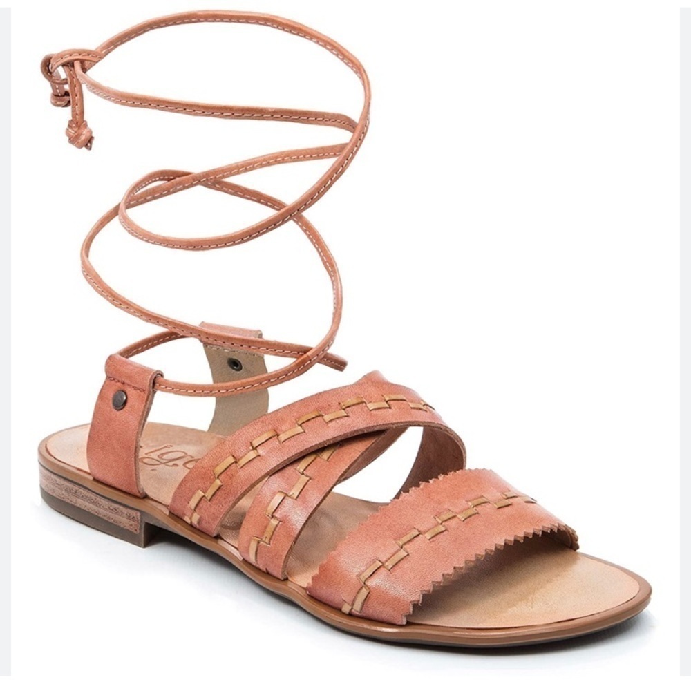 Latigo gem leather‎ sandals lace up size 8